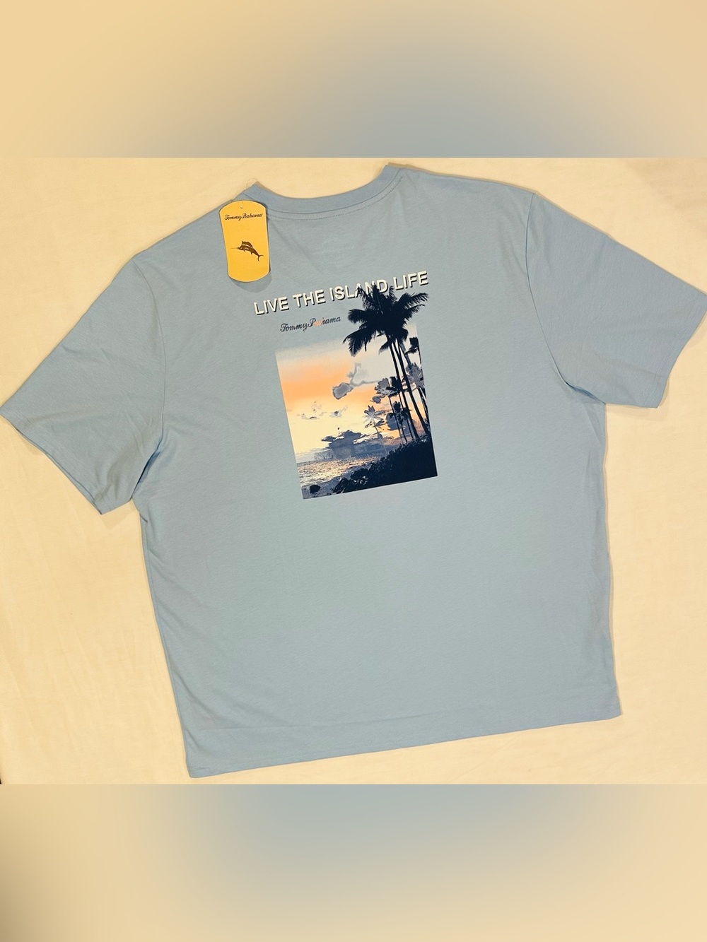Tommy Bahama Men’s Live The Island Life T-shirt XXL 2XL Chambray Blue NWT